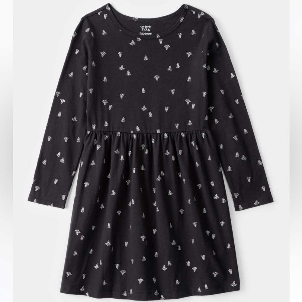 NWT Carter’s Girls Ghost Long-Sleeve Dress - Black